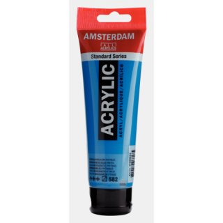 Amsterdam Standart Akrilik Boya 120 ML Phthalo Blue (Mang Blue) – Canlı & Derin Mavi 582 — Amsterdam