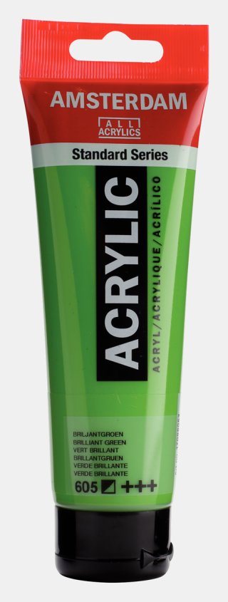 Amsterdam Standart Akrilik Boya 120 ML – Brilliant Green | Canlı & Parlak Yeşil (605) — Amsterdam