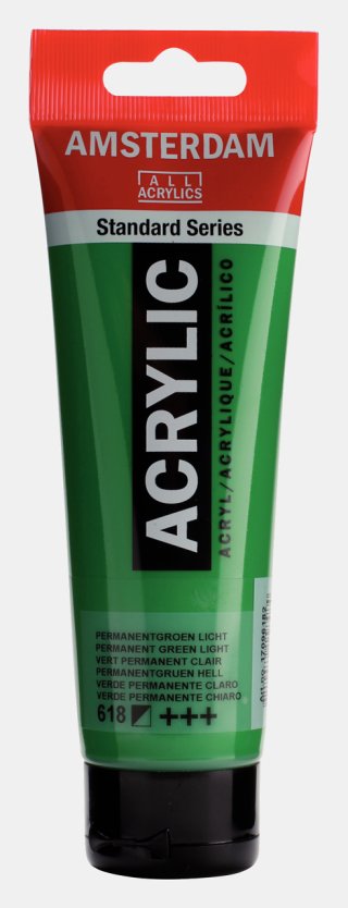 Amsterdam Standart Akrilik Boya 120 ML Permanent Green Light 618 – Canlı Açık Yeşil — Amsterdam