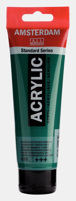 Amsterdam Standart Akrilik Boya 120 ML Permanent Green Deep 619 – Yoğun ve Derin Yeşil — Amsterdam