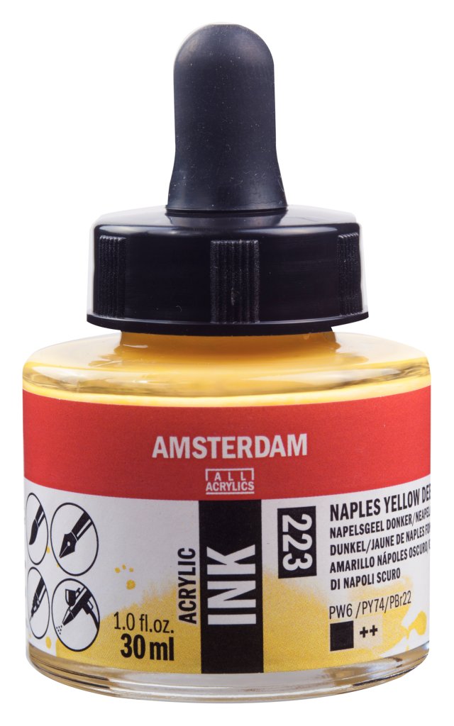 Talens Amsterdam Akrilik Mürekkep 30 ml – Naples Yellow Deep (223) — Amsterdam