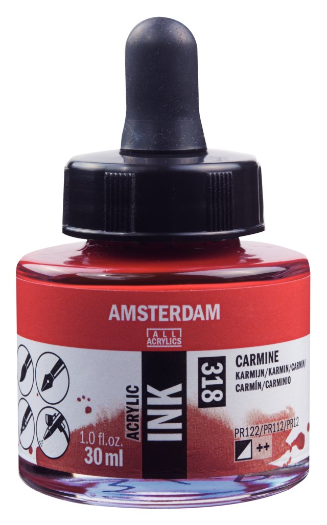 Amsterdam Akrilik Mürekkep 30 ml – Carmine (318) — Amsterdam
