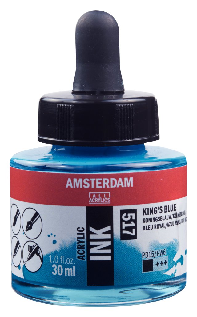 Talens Amsterdam Akrilik Mürekkep 30 ml – Kings Blue (517) — Amsterdam