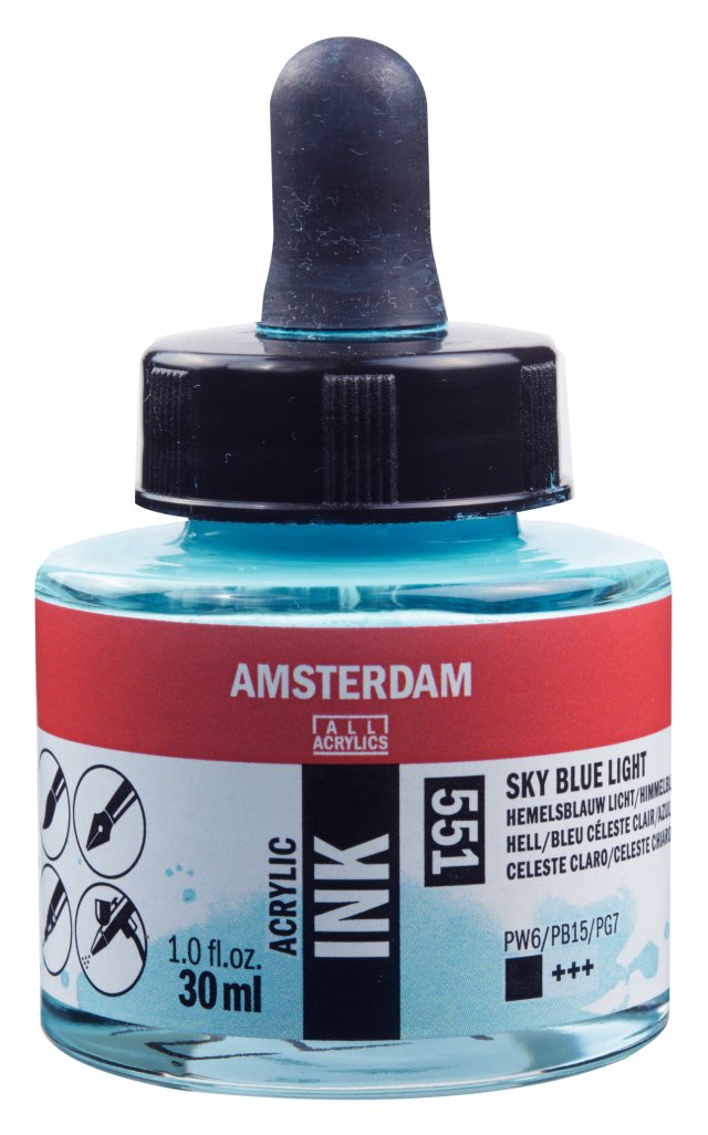 Amsterdam Akrilik Mürekkep 30 ML Sky Blue Light (551) — Amsterdam