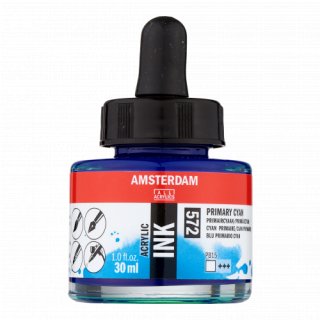 Amsterdam Akrilik Mürekkep 30 ml – Primary Cyan (572) — Amsterdam