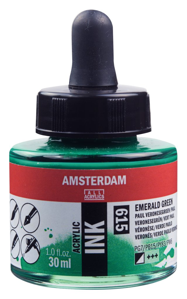 Talens Amsterdam Akrilik Mürekkep 30 ml – Emerald Green — Amsterdam