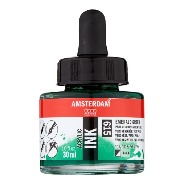 Talens Amsterdam Akrilik Mürekkep 30 ml – Emerald Green — Amsterdam (görsel 2)
