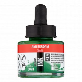 Amsterdam Akrilik Mürekkep 30 ml Permanent Green DP-100 (619) — Amsterdam