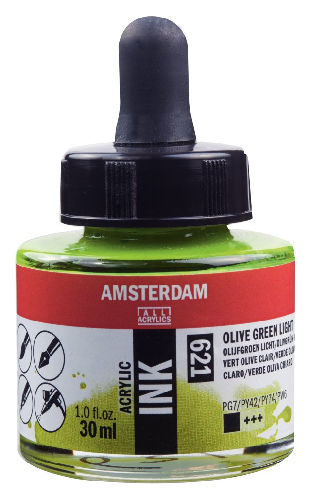 Talens Amsterdam Akrilik Mürekkep 30 ml – Olive Green Light (621) — Amsterdam