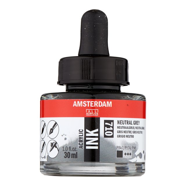 Talens Amsterdam Akrilik Mürekkep 30 ml – Neutral Grey (170) — Amsterdam (görsel 2)