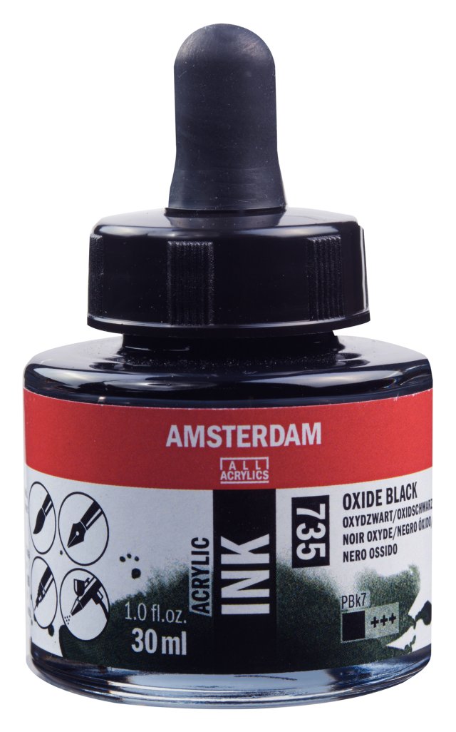 Amsterdam Akrilik Mürekkep 30 ml Oxide Black (735) — Amsterdam