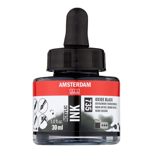 Amsterdam Akrilik Mürekkep 30 ml Oxide Black (735) — Amsterdam (görsel 2)