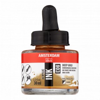 Amsterdam Akrilik Mürekkep 30 ml – Metalik Altın (803) — Amsterdam