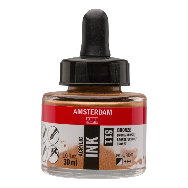 Amsterdam Akrilik Mürekkep 30 ml Bronze – Profesyonel Akrilik Mürekkep (811) — Amsterdam