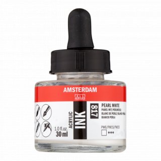 Amsterdam Akrilik Mürekkep 30 ml Pearl White (817) — Amsterdam