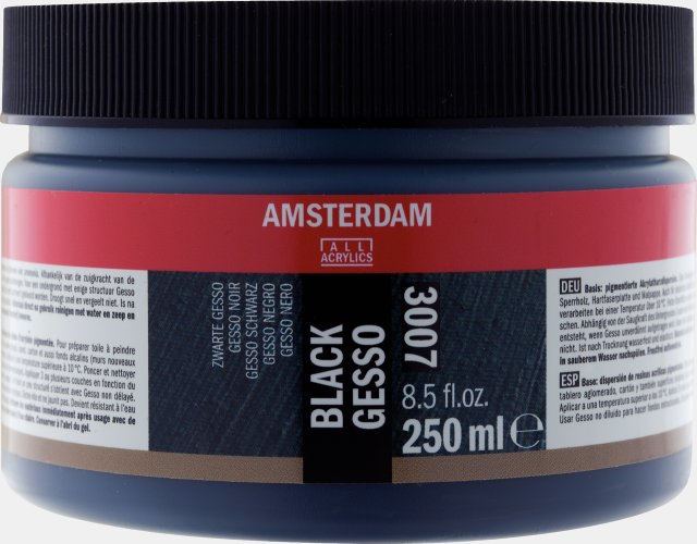 Amsterdam Gesso Siyah 002  3007 – 250 ML Profesyonel Yüzey Astarı — Amsterdam