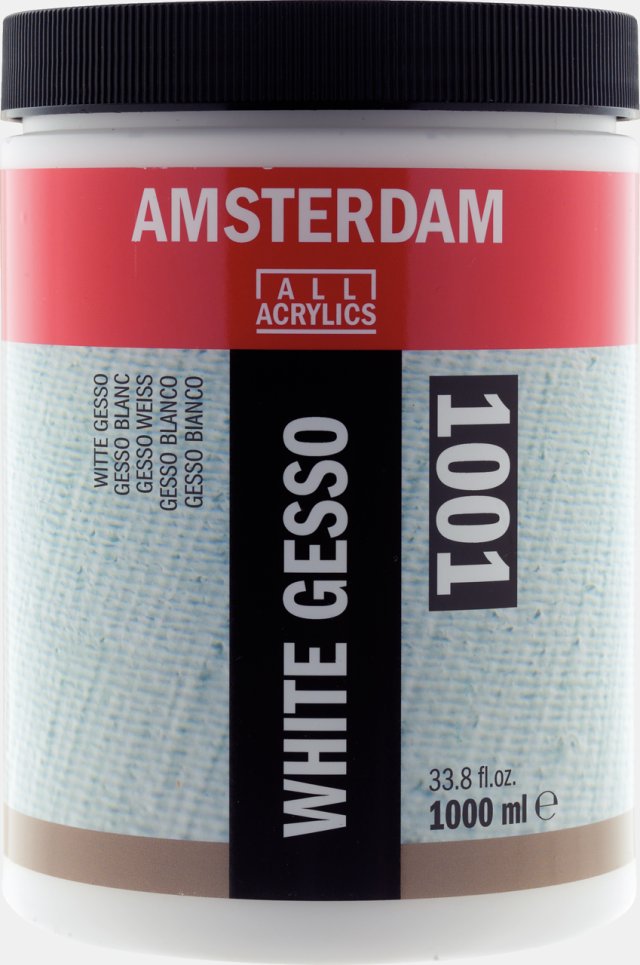 Amsterdam Gesso Beyaz 1000 ML 1001  – Profesyonel Tuval & Ahşap Astarı  — Amsterdam