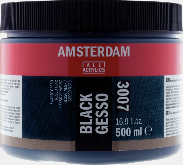 Amsterdam Gesso Siyah 002 500 ML – Profesyonel Tuval & Ahşap Astarı — Amsterdam (görsel 2)