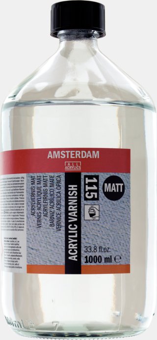 Amsterdam Akrilik Vernik Matt 115 – 1000 ml Profesyonel Mat Koruyucu Vernik — Amsterdam