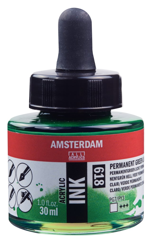 Amsterdam Akrilik Mürekkep 30 ml Permanent Green (618) — Amsterdam