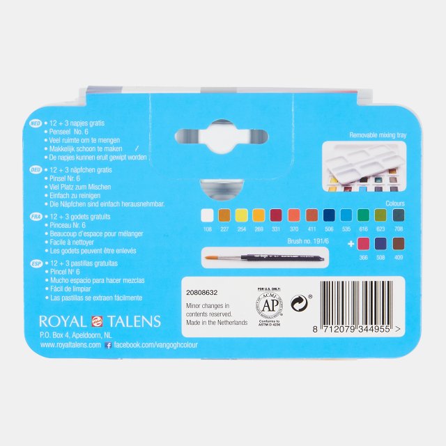 Van Gogh Suluboya Tablet 12+3 Set (Plastik Kutu) — Van Gogh (görsel 4)