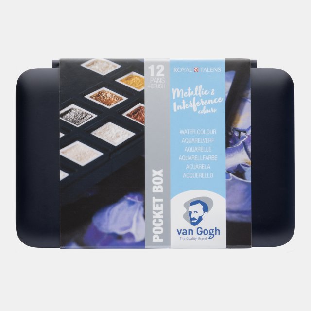 Van Gogh Suluboya Tablet Metalik & Interference 12'li (Plastik Kutu) — Van Gogh