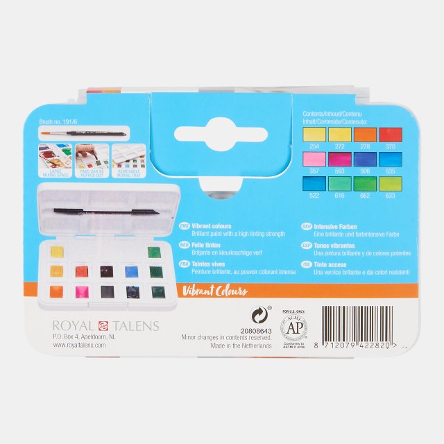 Van Gogh Suluboya Tablet 12'li Vibrant Colours (Plastik Kutu) — Van Gogh