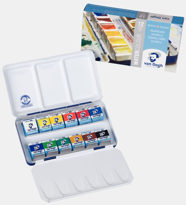 Van Gogh Suluboya Tablet Set 12'li (Metal Kutu) — Van Gogh