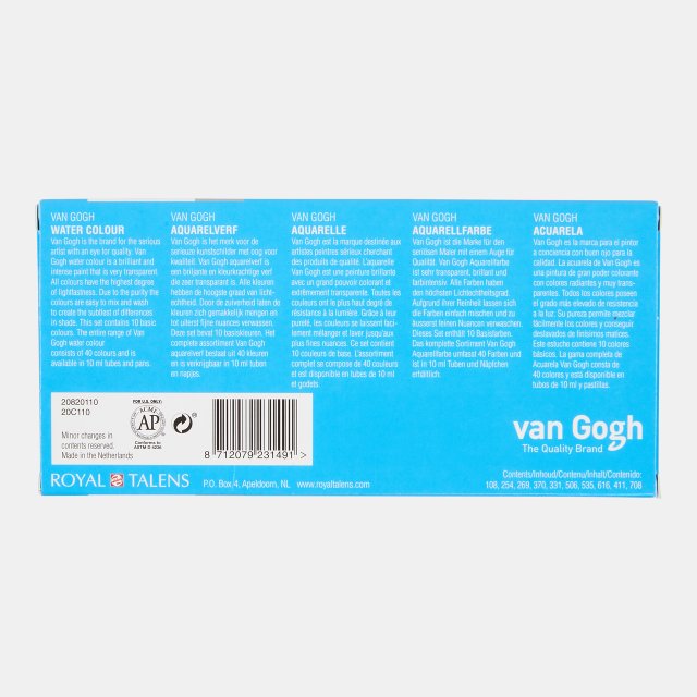 Van Gogh Suluboya Tüp 10 ML 10'lu Basic Set 10'lu (Karton Kutu) — Van Gogh